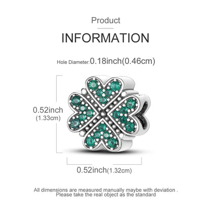 925er Sterlingsilber, grüne Charms, Perlen, vierblättriges Kleeblatt, baumelnd, für Frauen und Mädchen, Original-Armband, DIY-Schmuck, Geschenke