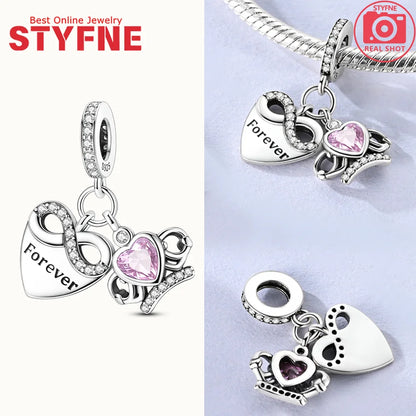 2025 S925 Silber Unendlichkeit Liebe Baumeln Charms Wie Schlange Verwickeln Perlen Fit Original Armband Diy Zubehör Edlen Schmuck Geschenke