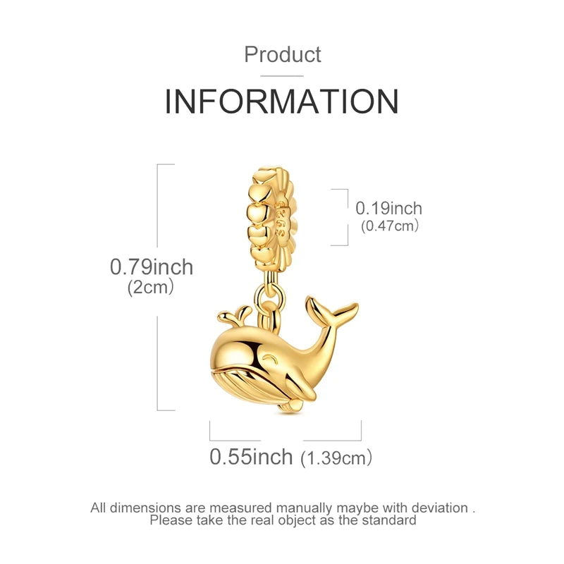 925 Silber Charms Perlen Goldenes Kreuz Krone Wal Kuckuck Uhr Anhänger Fit Original Armband Halskette Frauen Schmuck DIY Geschenke