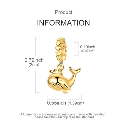 925 Silber Charms Perlen Goldenes Kreuz Krone Wal Kuckuck Uhr Anhänger Fit Original Armband Halskette Frauen Schmuck DIY Geschenke