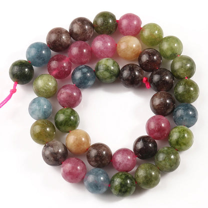 6/8/10mm Naturstein Saphir Farbe Jade Perlen blau runde lose Perlen für Schmuck herstellung liefert DIY Charms Armbänder 15''