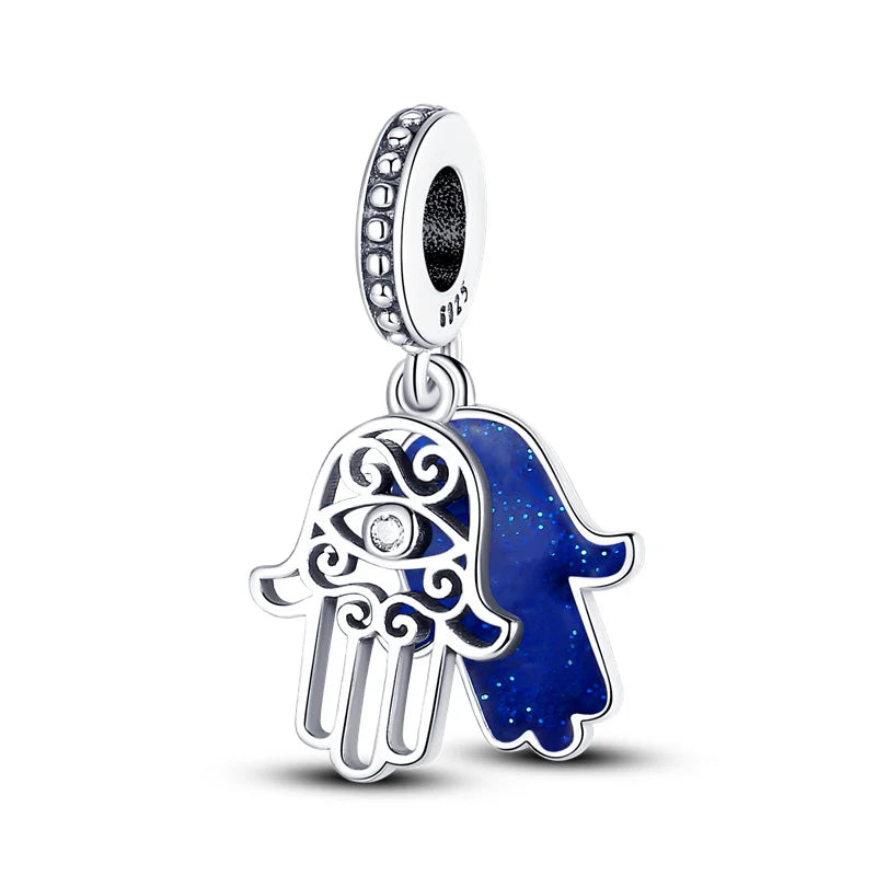 Heiße Verkäufe 925 Sterling Silber Charms Perlen Teufel Auge Fatimas Hand Kreuz Perlen Fit Original Armband Frauen DIY schmuck Geschenke