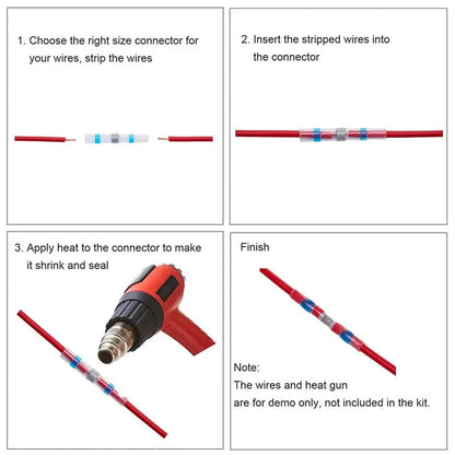 300 stücke-800 stücke Solder Versiegelt Draht Anschlüsse Schrumpf Solder Butt Anschlüsse Solder Connector Kit Automotive Marine isolierung