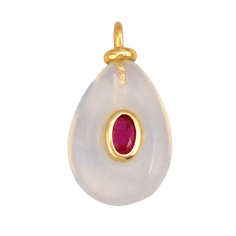 Jade Achat Amethyst Amazonit Wasser Gras Lapis Lazuli Charm Anhänger, 18K echt vergoldet Schmuck für Halskette Handwerk Herstellung S79