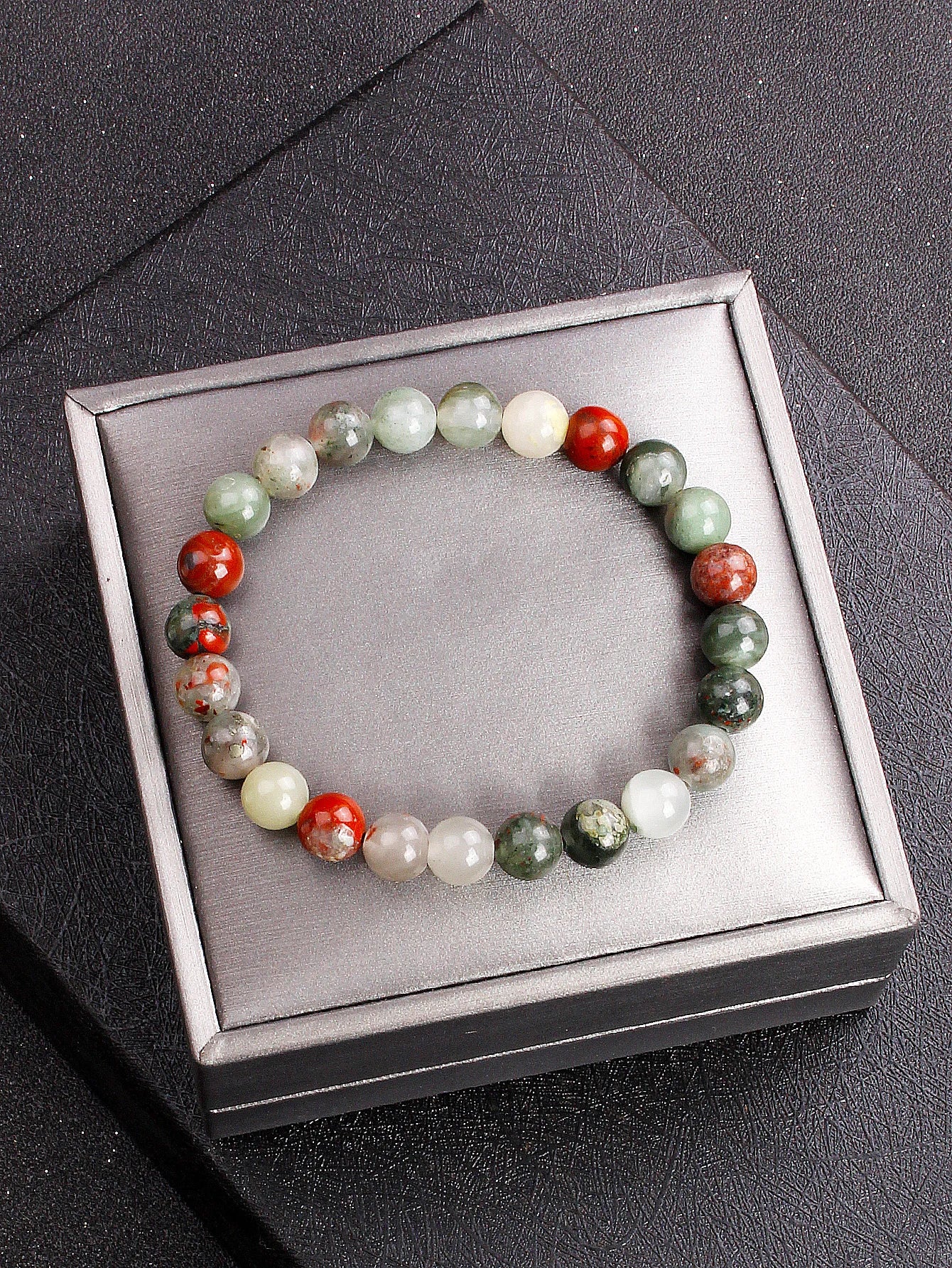 Natural African Bloodstone Beads Bracelet For Courage Protection Grounding Strength Energy Healing & Good Luck Vitality Jewelry
