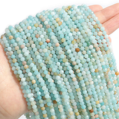 2 3 4mm 15" natürliche afrikanische Smaragdperle kleine facettierte Steine runde lose Steinperlen für DIY Armband Halskette Schmuckherstellung