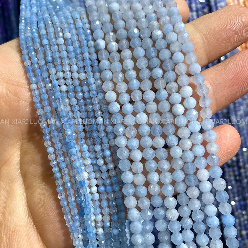 Natürliche Stein Perlen Facettierte Rubin Rot Chalcedon Runde Lose Spacer Perlen Für Schmuck Machen DIY Armband Halskette 2MM 3MM 4MM