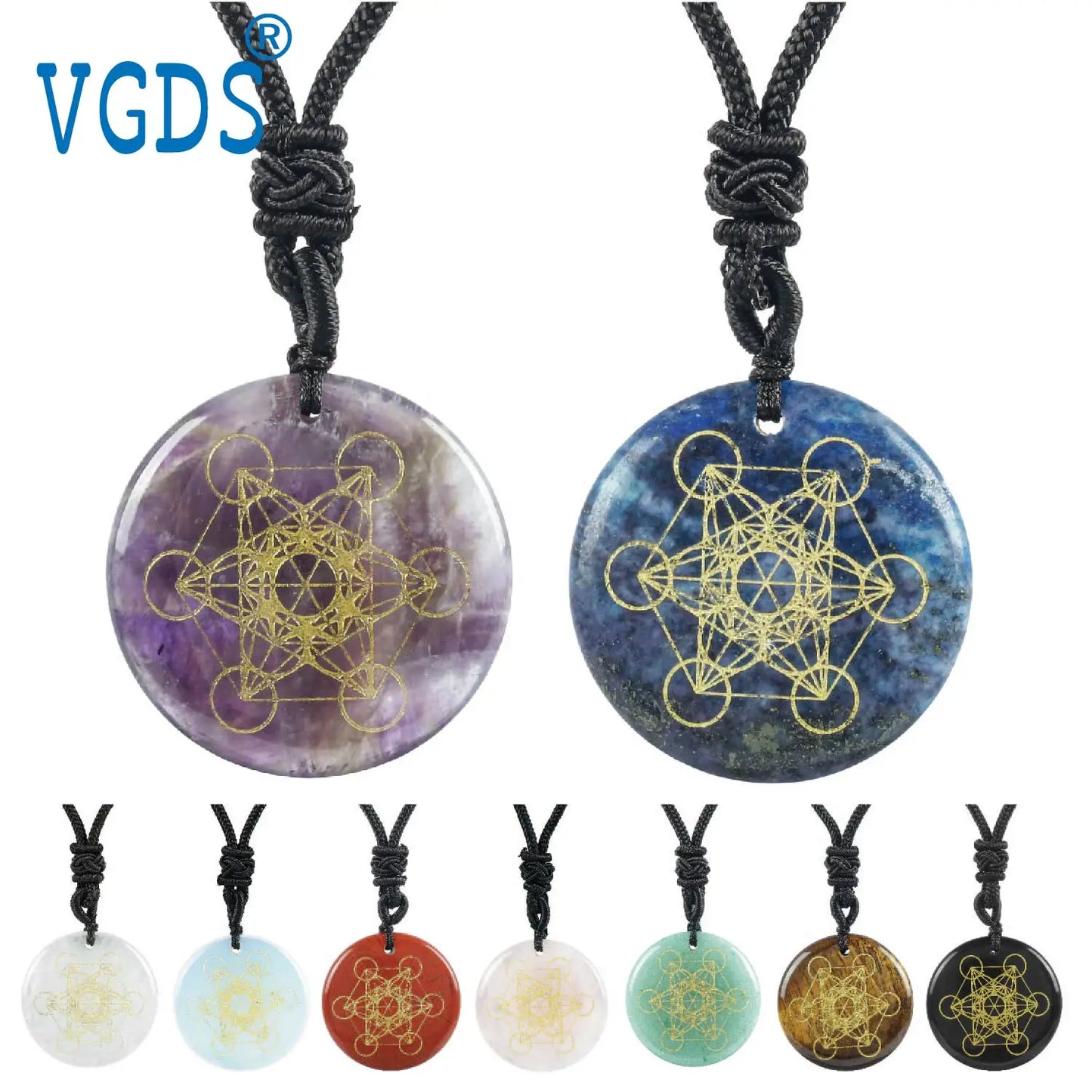 Natürlicher Kristallstein, Metatronwürfel, mehrdimensionale Anhänger, Mythologie, Engel, geheimnisvolle göttliche Symbole, Reiki-Energie-Halsketten