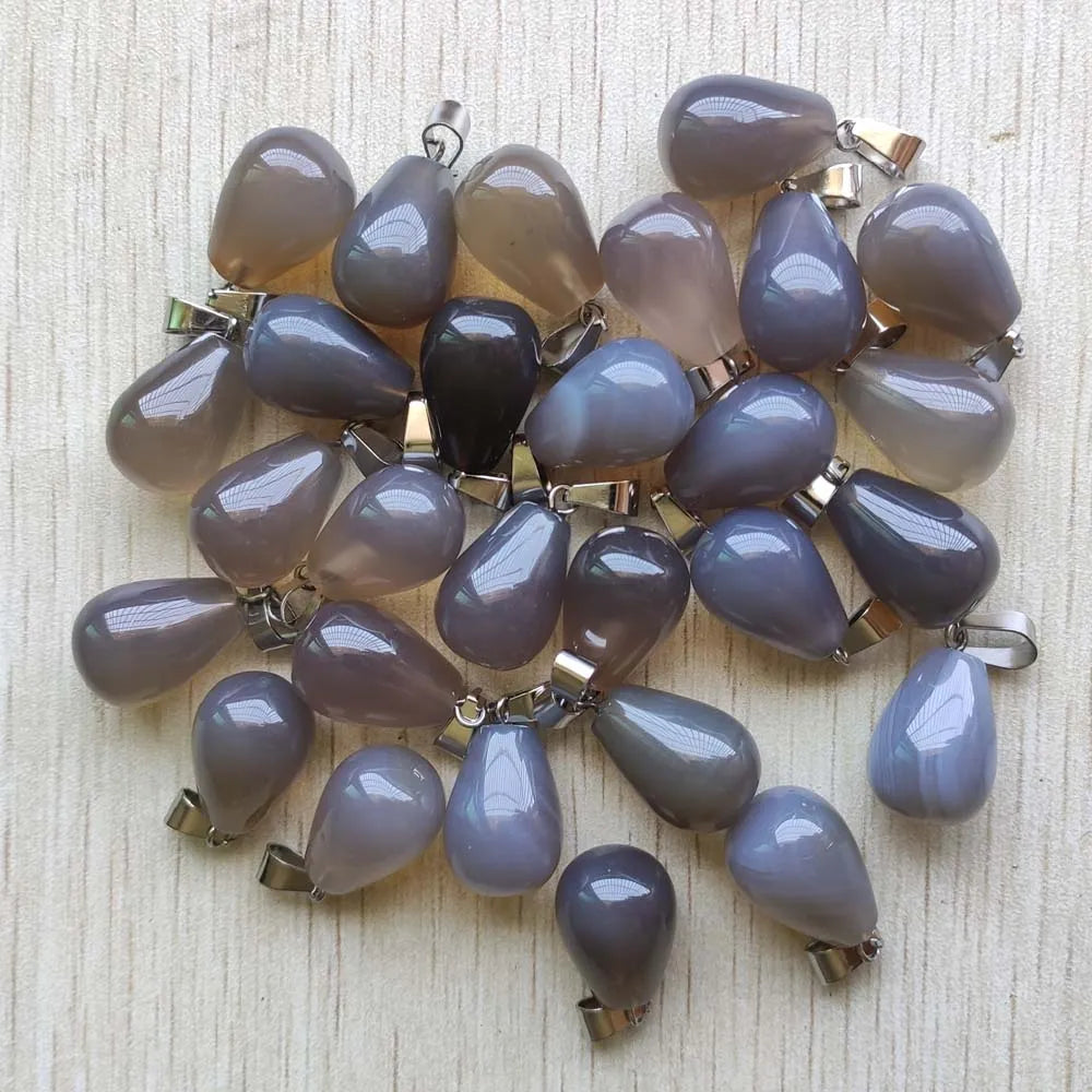 Mode verschiedene gemischte Naturstein Wassertropfen Anhänger Charms DIY Halsketten Schmuck Zubehör machen 50 teile/los Großhandel
