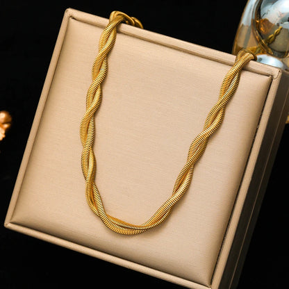 GANEMLY 316l Edelstahl Mode Blätter Kette Halskette für Frauen Charme 18K Metall Kragen Aussage Halskette Wasserdicht