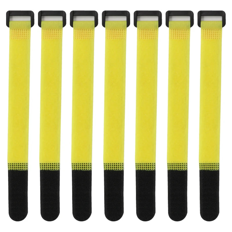 20 Stück wiederverwendbare Nylon-Kabelbinder mit Schnallenverschluss, selbstklebende Klettverschlüsse, Kunststoffbündelgurte, Befestigungsbänder, Kabelorganisator