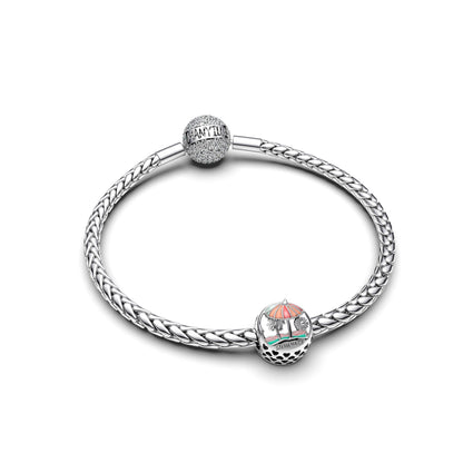 Manyilus S925 Silber Sommer Strand Charm für Original Armband, Tropischer Urlaub Schmuck Anhänger DIY, Urlaubsgeschenk am Meer