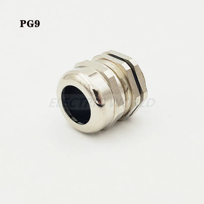 10 Stück PG9 M16 wasserdichte Kabelverschraubungen Nickel Messing Metall IP68 Drahtverbinder Drahtverschraubungen für 10–14 mm Metallkabelstecker