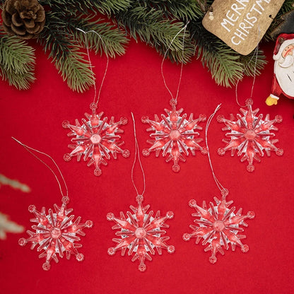 Weihnachtsbaum Schneeflocken Anhänger Dekoration Neujahr Dekor Kunststoff hängende Schneeflocke Baum Ornament für Weihnachtsfeierzubehör