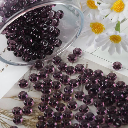 50/100 stücke 3x6mm Neue Glas Seed Bead Abacus Form Spacer Lose Perlen für DIY Schmuck Machen armband Halskette Charms Zubehör