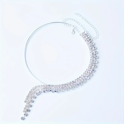 Mode Punk-Stil Halskette Persönlichkeit glänzende Strass Quaste Halskette Schmuck Geschenke auf Frauen Hochzeitsfeier