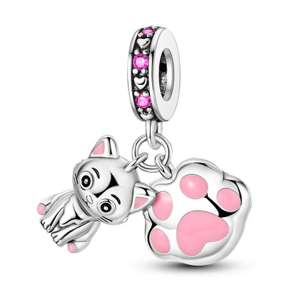 Neue 2025 925 Sterling Silber Charms Perlen Liebe Herz Rosa Original Charm Anhänger Fit Charm Armbänder DIY Schmuck Geburtstag Geschenk