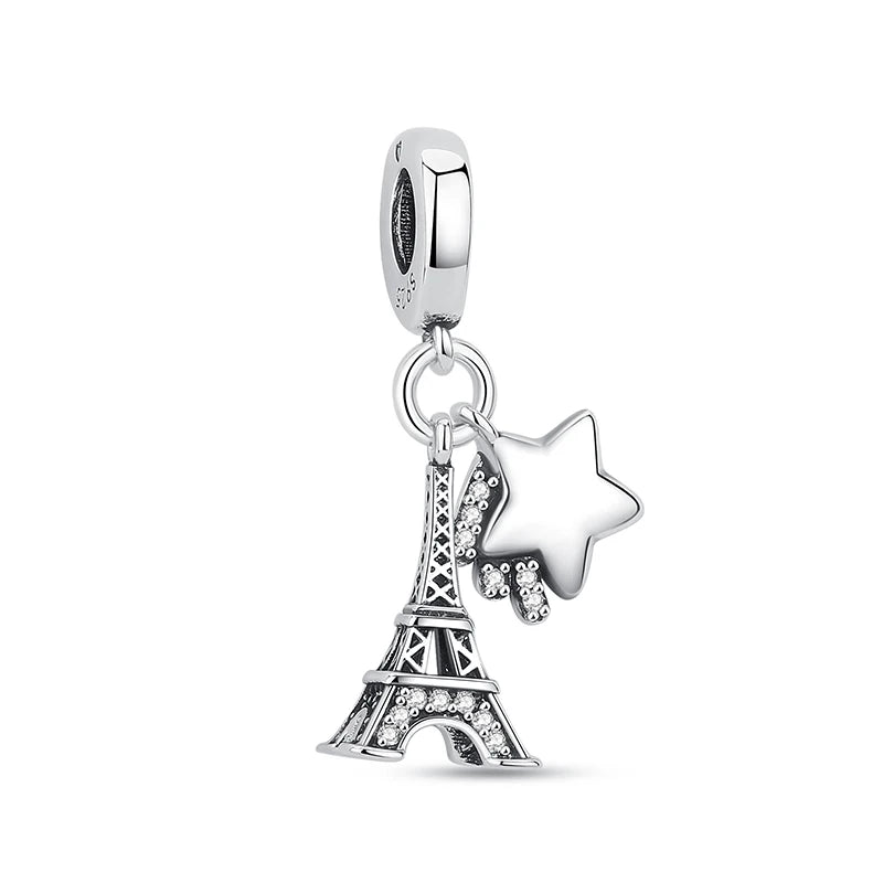 Original 100% 925 Sterling Silber Charm Bead Reise Taxi Motorrad Riesenrad Charms Fit Pandora Armbänder Frauen Diy Schmuck
