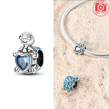 Neue Charms-Perle aus 925er-Sterlingsilber, rosa Schmetterling, leuchtende Glühwürmchen, baumelnd, passend für Armreifen, Halskette, DIY-Schmuck, Frauen-Geschenk