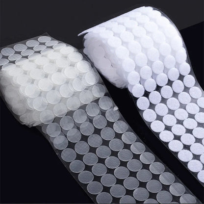 Großhandel 10/15/20mm Transparent Dot Aufkleber Selbstklebende Verschluss Klettband Nylon Starker Kleber Belcro Adesivo Redondo