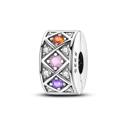 Silberverschluss, 925er-Sterlingsilber, CZ-Pflaster-Clip-Charms, Gänseblümchen-Perlen, Stopper, Sicherheitskette, passend für Original-Armreif, Schmuck-Clip
