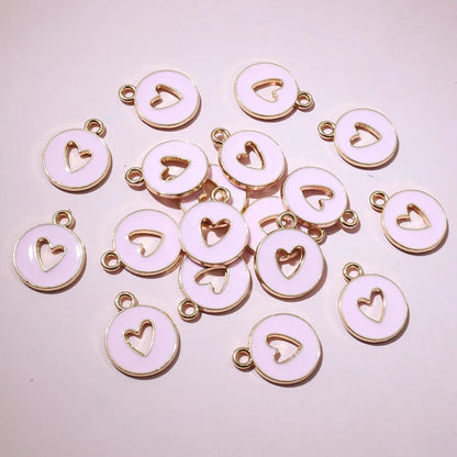 20 Stück 15 x 12 mm Emaille doppelseitig hohle Herz Charms Anhänger DIY Schmuckherstellung Zubehör für Armband Ohrringe Halskette