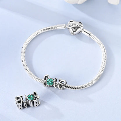 Neu im 925er-Sterlingsilber, grüne Charms, Perlen, Frosch, Kleeblatt, Schildkröte, Anhänger, Schmuck, passend für Original-925-Armbänder für Frauen, DIY-Geschenk
