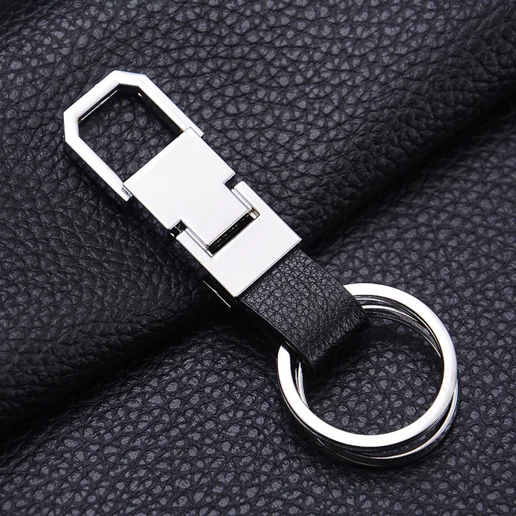 1 Stück Einfacher, Moderner und Kreativer Zinklegierung-Leder-Schlüsselanhänger, Unisex Metall-Taillen-Schlüsselanhänger, Geschenk-Schlüsselring, Auto-Schlüsselanhänger