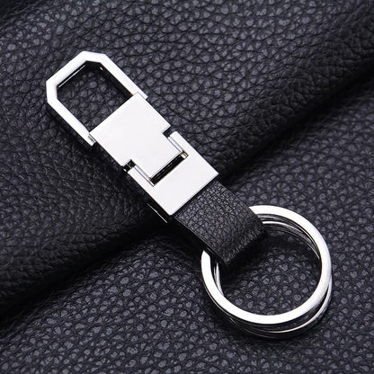 1 Stück Einfacher, Moderner und Kreativer Zinklegierung-Leder-Schlüsselanhänger, Unisex Metall-Taillen-Schlüsselanhänger, Geschenk-Schlüsselring, Auto-Schlüsselanhänger