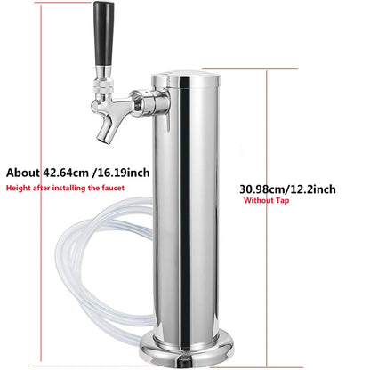 Ein Hahn verchromter Bierturm Einzel hahn/Wasserhahn Bierturm Edelstahl Fass Bier Säule Bar Zubehör Biersp ender