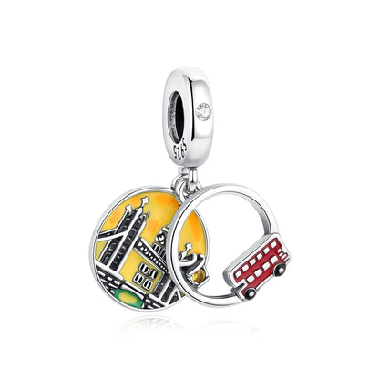 Original 100% 925 Sterling Silber Charm Bead Reise Taxi Motorrad Riesenrad Charms Fit Pandora Armbänder Frauen Diy Schmuck