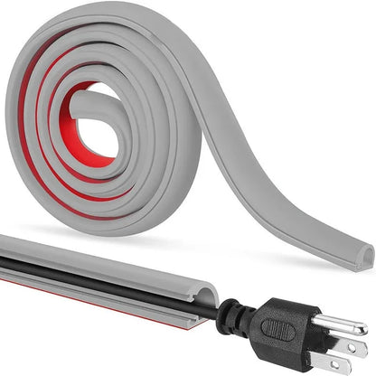 1 Stück 1m/3m/5m Langer PVC-Kabelkanal, Unsichtbare Dekorative Kabelabdeckung, Anti-Tritt-Schutz, Selbstklebende Weiche Kabelführung ﻿