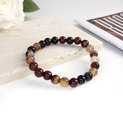 Naturstein rosa Zebra Perlen Armband 6/8mm Dalmatiner Jaspis Rhodochrosit Achat Armband Edelstein Perlen Armband