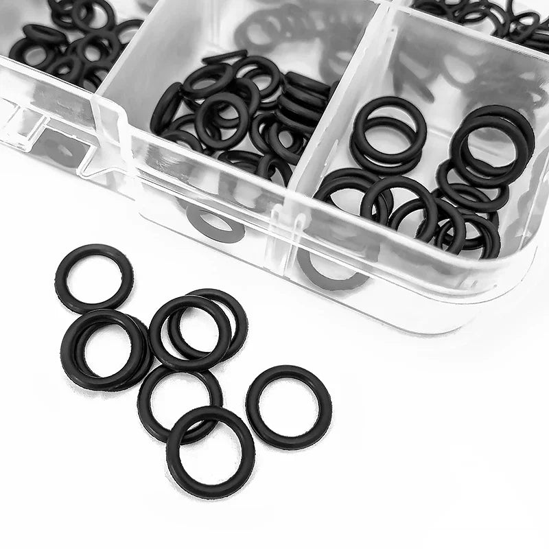 250 Stück EPDM-O-Ringe im Karton, CS1/1,5 mm, Außendurchmesser 3/4/5/6/7/8 mm, säure- und alkalibeständige, wasserdichte Dichtungen für die Reparatur von Maschinen und Ventilen