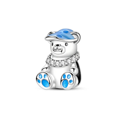 Blue Series Charm-Anhänger aus 925er-Sterlingsilber, Saphir, Baum des Lebens, Flasche, Elefant, Planet, Ozean, Herz, passend für DIY-Armbänder, Halsketten, Geschenke