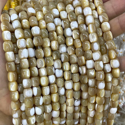 6X6MM 8X8MM Natürliche Weiße Perlmutt Mopp Shell Lose Perlen Für Schmuck Machen DIY ohr Studs Armband Halskette Zubehör