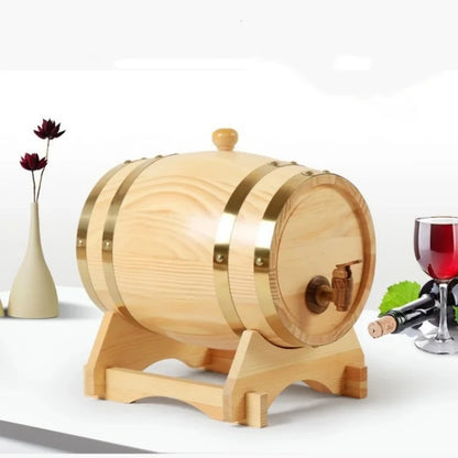JUSTINLAU 1,5/3 l Weinfass-Whiskyfass aus Holz mit Ständer, Bunge und Zapfen, Whiskyfassspender zur Aufbewahrung von Cocktailfassen