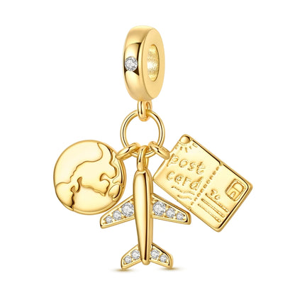 Original Charms-Perlen-Anhänger aus 925er-Sterlingsilber, goldener Schmetterling, Ballon-Hund-Charm, passend für Armband-Anhänger, Armreif, DIY-Schmuck, Geschenk