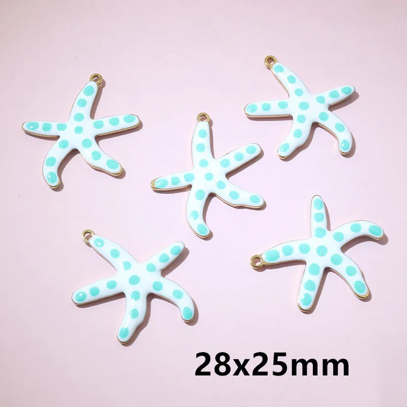 10 Stück 2 Größen Edelstahl Seestern Charms Anhänger Emaille DIY Schmuck Herstellung Zubehör Zubehör Zubehör Armband Halskette Ohrringe