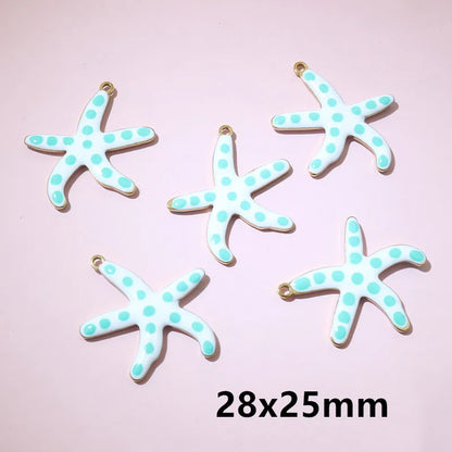 10 Stück 2 Größen Edelstahl Seestern Charms Anhänger Emaille DIY Schmuck Herstellung Zubehör Zubehör Zubehör Armband Halskette Ohrringe