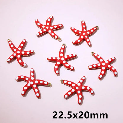 10 Stück 2 Größen Edelstahl Seestern Charms Anhänger Emaille DIY Schmuck Herstellung Zubehör Zubehör Zubehör Armband Halskette Ohrringe