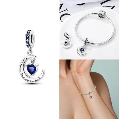 Neue Charms-Perle aus 925er-Sterlingsilber, rosa Schmetterling, leuchtende Glühwürmchen, baumelnd, passend für Armreifen, Halskette, DIY-Schmuck, Frauen-Geschenk