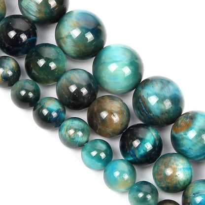 Natursteinperlen, mehrfarbig, Tigerauge, lose Distanzperlen für die Herstellung von Armbändern, Schmuck, DIY-Zubehör, Auswahlgröße 4/6/8/10/12 mm