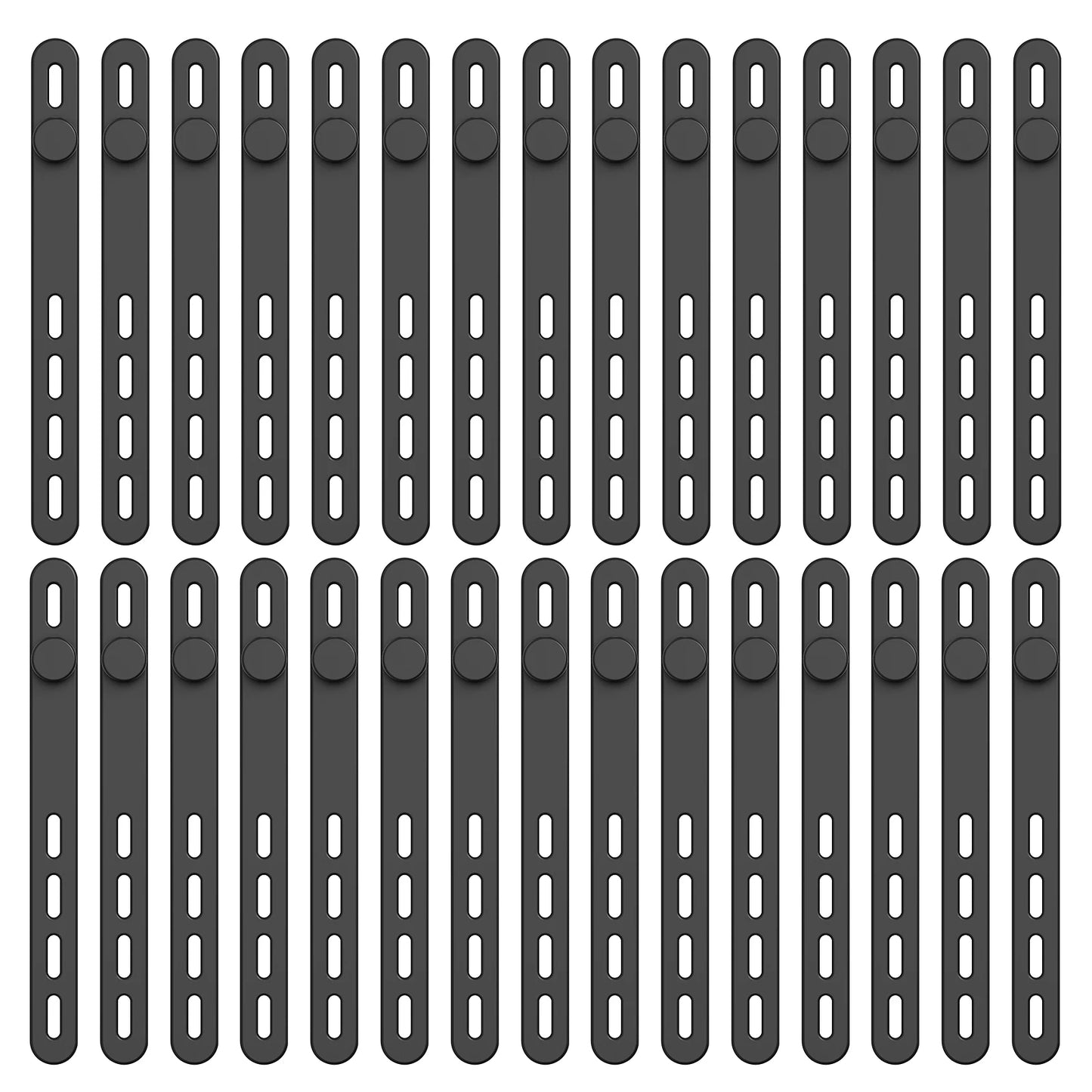 30/60 Stück Silikon-Kabelbinder, Draht-Organizer, schwarz, verstellbare Kabelbinder, wiederverwendbar, Kabelmanagement, Kabel-Organizer, Befestigung
