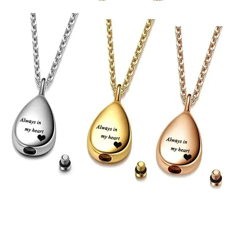 Neue Haustier Urne Anhänger Edelstahl Teardrop Schmuck Katze Hund Mourning Liefert Flasche Andenken Halskette Memorial Pet Produkte