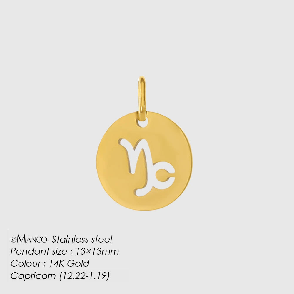 eManco Edelstahl-Skelett mit 12 Sternzeichen, Charm, DIY, Damenmode, Halskette, Schmuck, Zubehör, Herstellung, 48 Stunden Versand