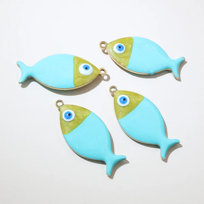 10 Stück 25x11mm Edelstahl Emaille Fisch Charms Anhänger niedlich DIY Schmuck Herstellung Zubehör für Halsketten Ohrringe Armbänder
