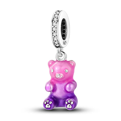 Sicherheitsketten aus 925er-Sterlingsilber, violette Serie, Schmetterling, Widder, Zwillinge, passend für Original-Armbänder, DIY-Schmuckherstellung, Geschenk für Frauen