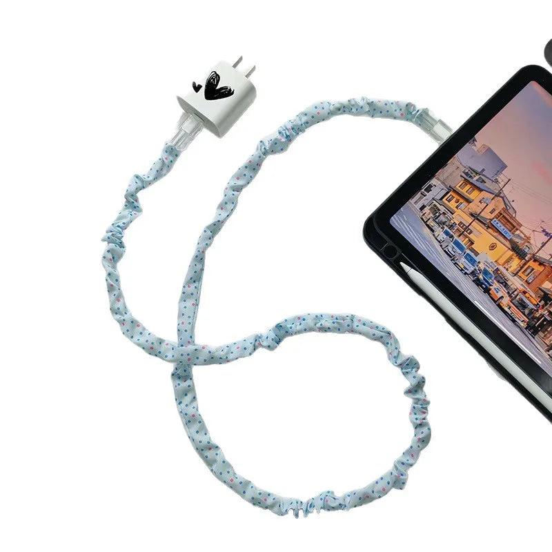 Universal Kabel Wickler für IPhone Android Typ-C Silikon Anti-Biss Biege Schutz Cartoon Stream Mesh Ladekabel Abdeckung