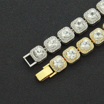 HNSP 12MM Eis Kette Halskette Armband Für Männer Frauen Hals Hip Hop Tennis Kette Schmuck Zubehör